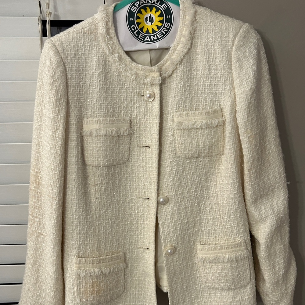 Tahari Luxe Cream Women's Suit Jacket S6